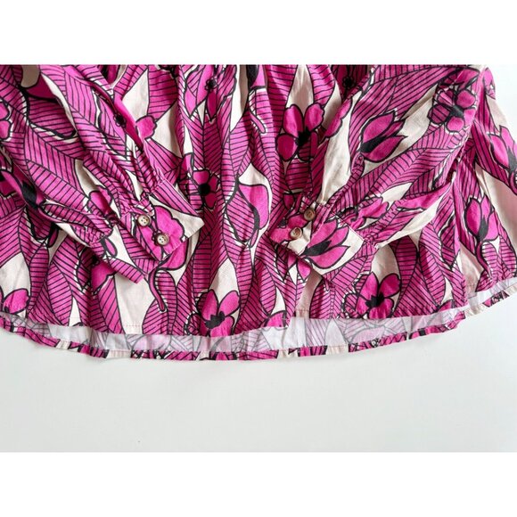 Girls' MORLEY Rodeo Pink Twist Floral Print Cotton Ruffle Trim Shirt, Size 8 - Picture 5 of 11